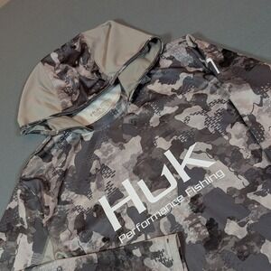 Huk Fishing Hoodie Shirt PerformanceCamo Long Sleeve Sun Protection Men's Size S